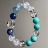 Aquamarine & White Crystal Bracelet: Elegant Women's High-End Fashion Accessory