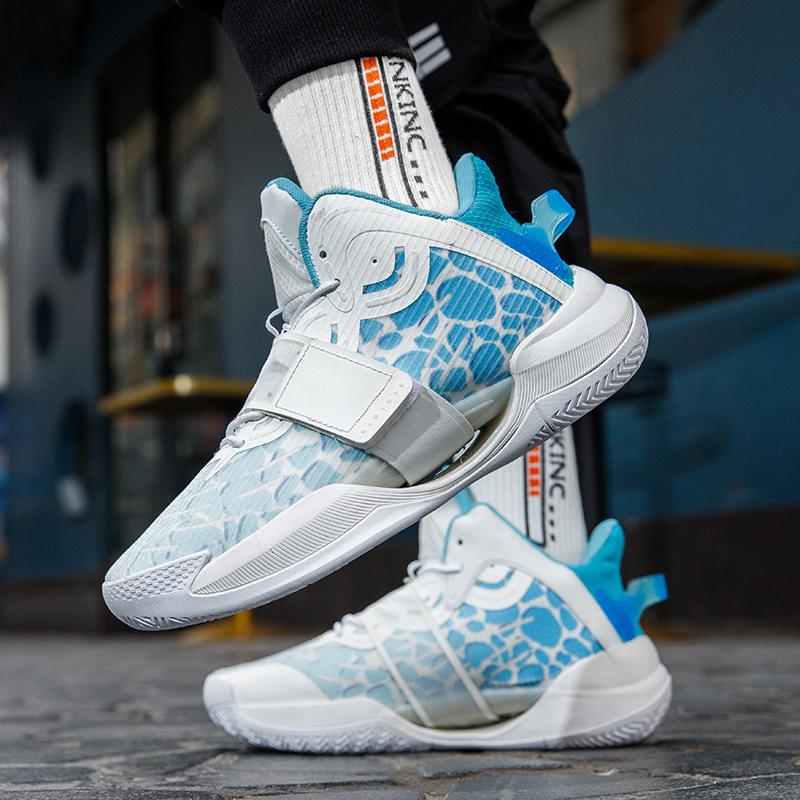 Spring and Autumn Splash Generation Basketball Shoes Shock Absorption Velcro Elementary and Secondary School Students Rub Sound Sports Shoes