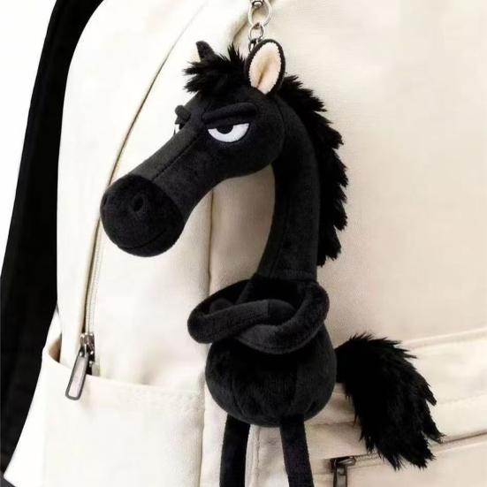 Plush Pony Doll Keychain Year of The Horse Plush Toy Handmade Soft Stuffed Bag Charm Backpack Decoration Cute Gift for Family And Friends