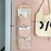 1pc Multi-pocket Hanging Pink Checkered Storage Bag Bedroom Organizers and Storage Pink Space Saving Style Hanging Bag