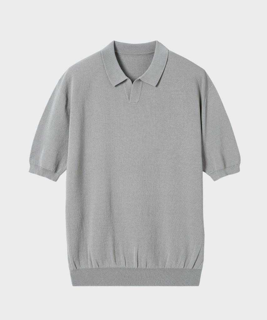 Non Blank Cool Touch Half Sleeve Collar Knit_Pale Khaki