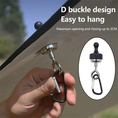1PC Mosquetão Magnético Forte Chaveiro Camping Clipe de Engate Tipo D Fivela de Travamento Gancho de Fixação para Toldo de Barraca ao Ar Livre