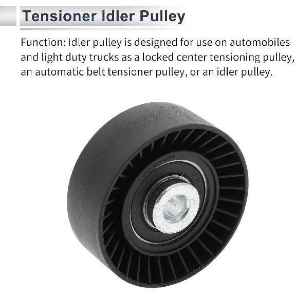 Motoforti Drive Belt Idler Pulley for Suzuki Grand Vitara 2005-2015 Serpentine Tensioner Pulley Idler with Bolt Washer No.1753078K01 Plastic Black 1