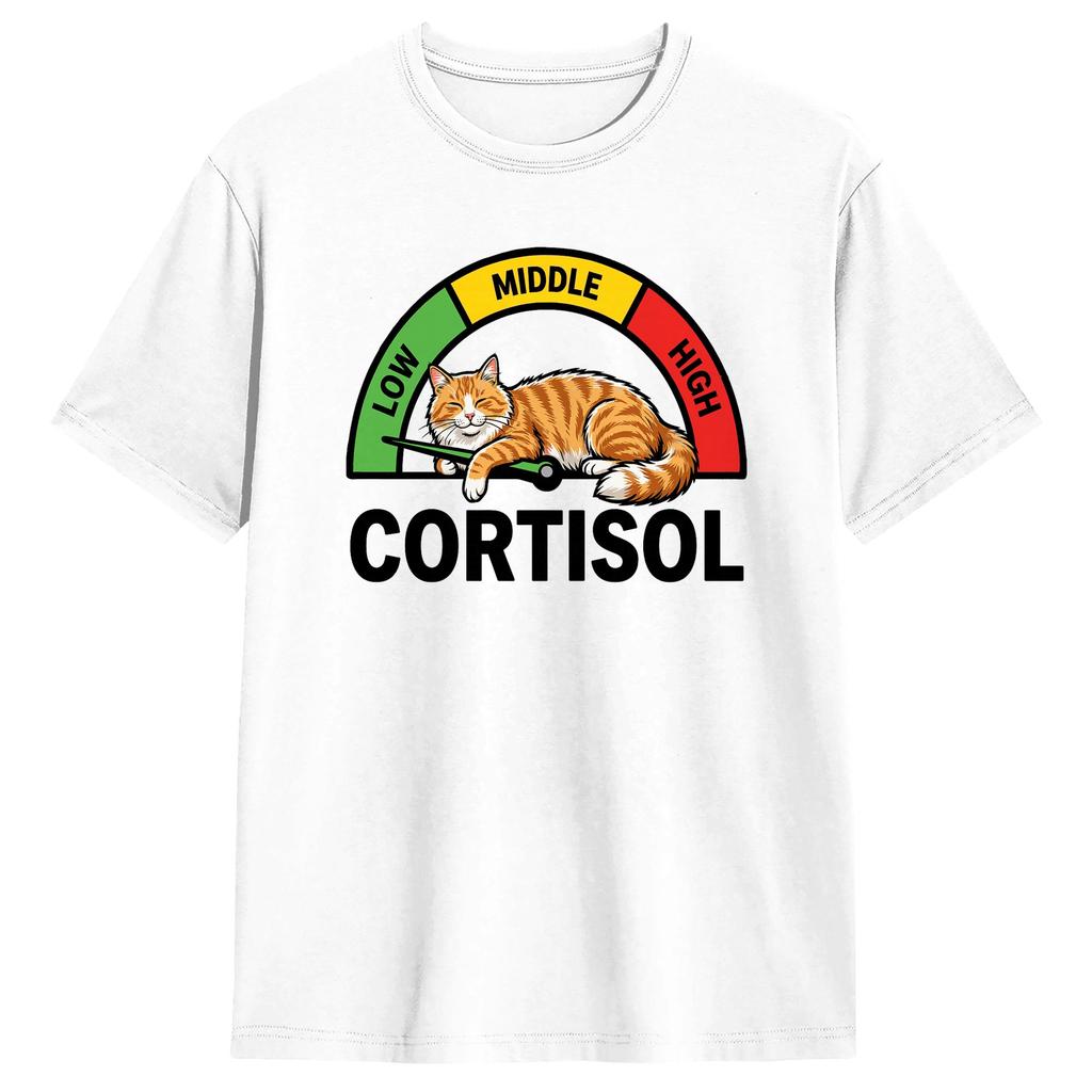 Sloth Low Cortisol Level Meme TShirt Summer Popular T Shirts Unisex Cotton Crewneck Plus Size Tees Short Sleeves Funny Tops