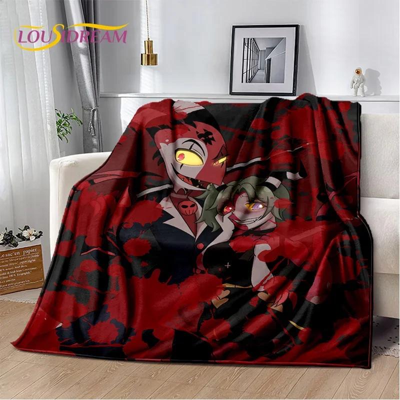 Cartoon H-Helluva Boss Blitzo H-Hazbin Hotel Soft Flannel Blanket for Bed Bedroom Sofa Picnic,Throw Blanket for Outdoors Leisure