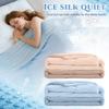 Quilt - Double Sided Blanket For Hot Sleepers And Night Sweaters, Breathable Lightweight Silky Summer Blanket For All Seasons