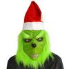 Halloween Christmas Mask Monster Hood Green Fur Elf Mask Dress Up Props Grimace Gloves Funny Mask
