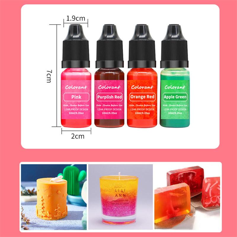 10ml Candle Soap Pigment Liquid Colorant for DIY Aromatherapy Candle Resin Coloring Dye Handmade Crafts Jewelry Making Supplies