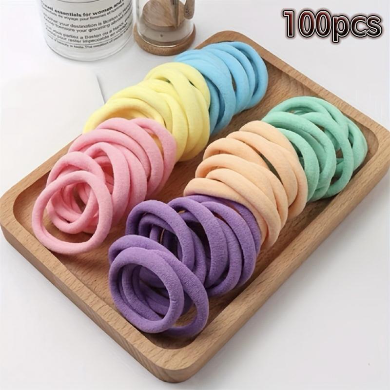 

100 шт. резинки для волос для женщин и девочек, высокая эластичная резинка для волос, держатели для хвостиков, резинки для волос, аксессуары