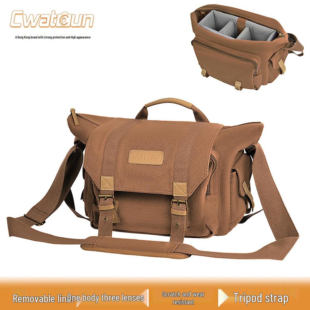 Cwatcun Retro Canvas Outdoor Kameratasche für DSLRs