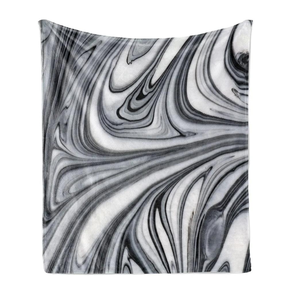 Marble Blanket Marbling Plush Nap Blanket Soft Lightweight Fluffy Flannel Fleece Throw Blanket for Sofa Couch Bed Camping Travel