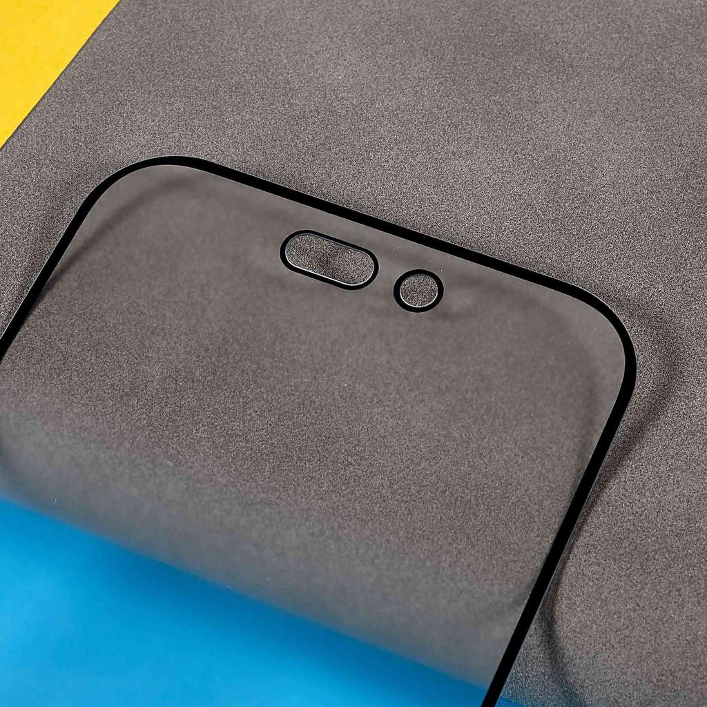 For iPhone 14 Pro 6.1 Inch Matte Tempered Glass Screen Protector Full Cover Silk Printing Full Glue Fingerprint-free Film