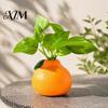 Sustainable Plastic Flower Vase Orange Shaped Vase, Decorative Hydroponics Creative Container, Small Hydroponic Pothos Container Pot for Living