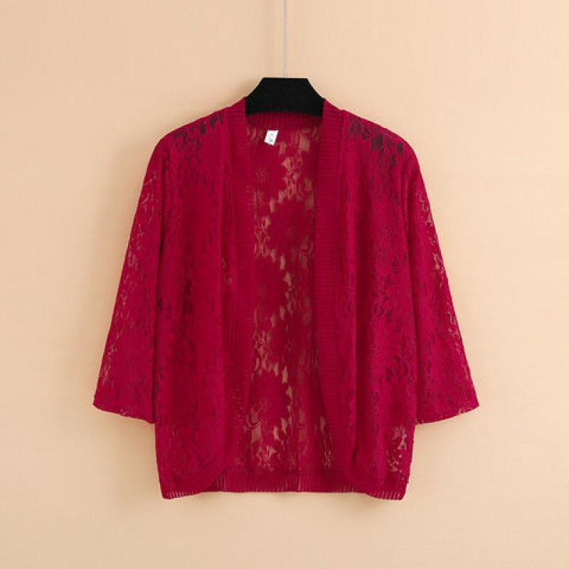 Lace Shawl Short Thin Jacket With Camisole Skirt Cardigan, Paired With  And Summer Oversized Sun  Clothes, Women's Air-conditioned Shirt