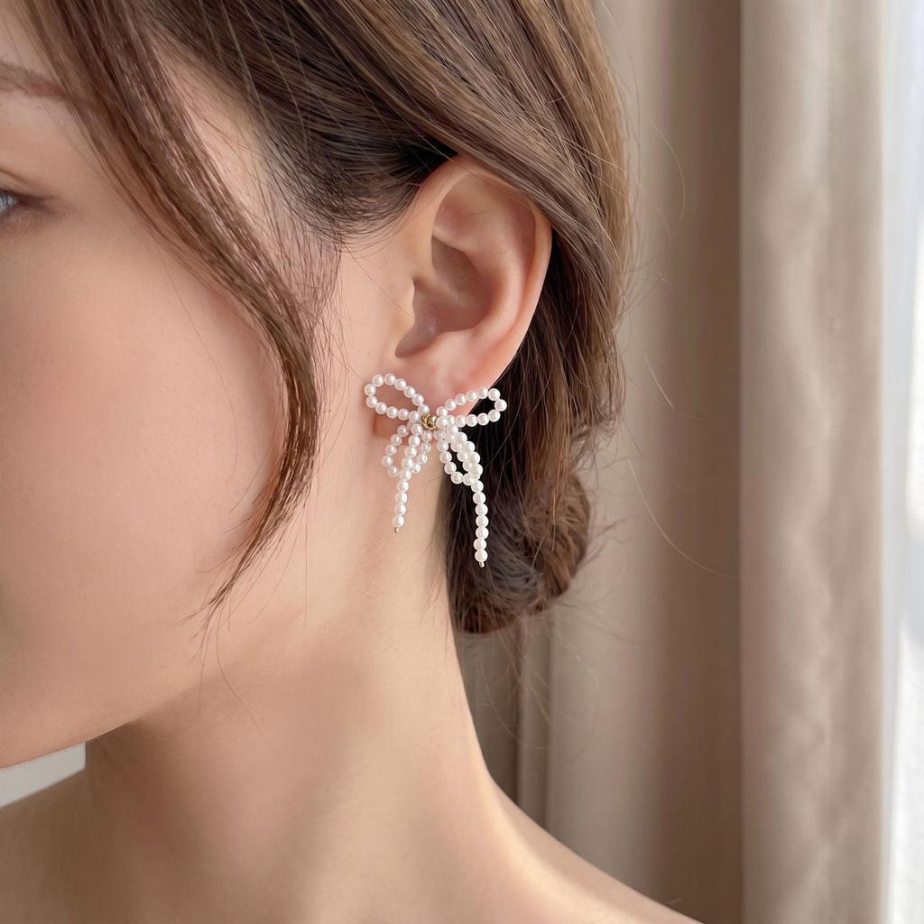 Pearl Tassel Bow Dangle Earrings - Sweet, Versatile Luxury