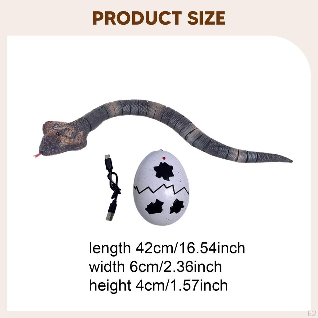Remote Control Snake RC Animal Smart Sensing 42 Cm Fast Moving USB Rechargeable