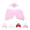 Baby Solid Color Angle Wing Headband Photograph Prop Suit Infant Clothes