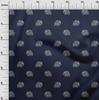 oneOone Cotton Flex Fabric Elephant Block Printed Craft Fabric BTY 40 Inch