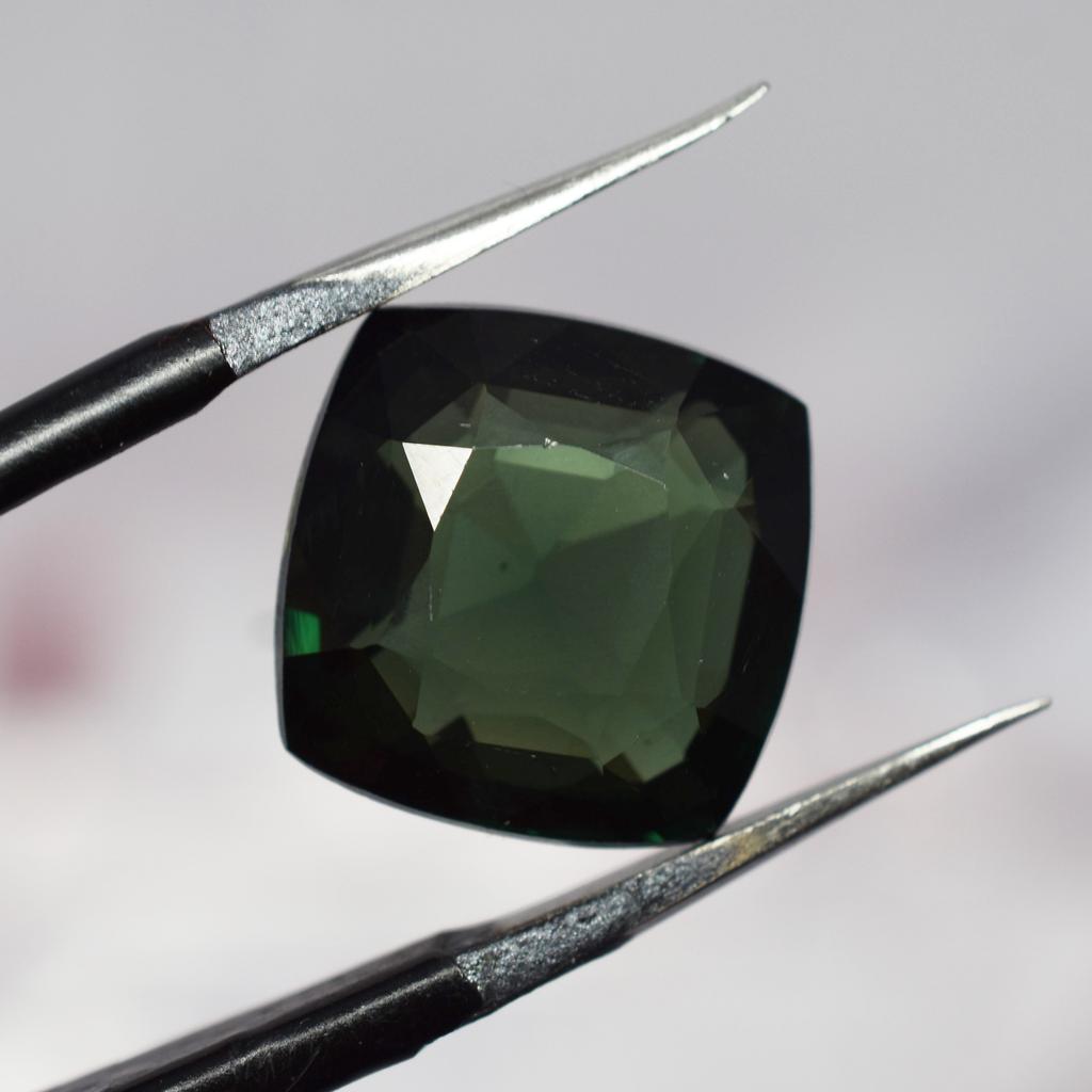 Natural Green Grandidierite Loose Gemstone 8.35 ct Square Cushion Cut for Jewelry Making and Crafts