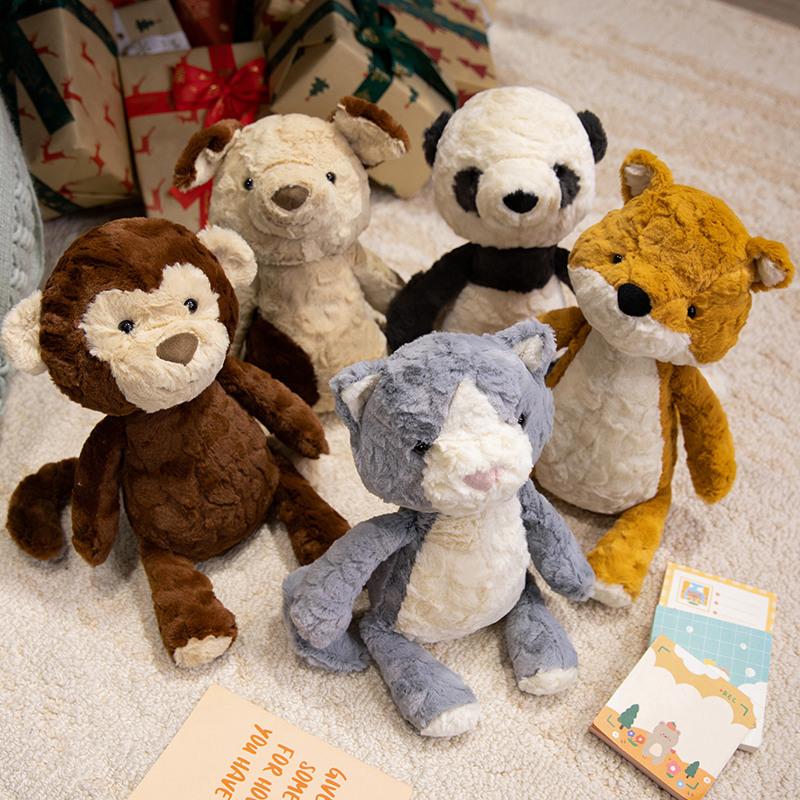 Cute Cute Animal Fox Monkey Doll Plush Toy Black And White Panda Doll Children Soothing Doll