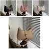 Stylish Large Capacity French Commuter Shoulder Bag With Lock Closure For Women In White Black Pink Khaki Brown