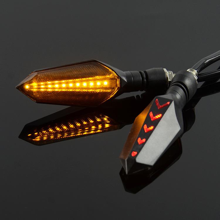 LED Bike Motorbike Direction Lights Flowing Motorcycle Turn Signal Light Motor Bike Bicycle Indicator Lamps Flashing Lights