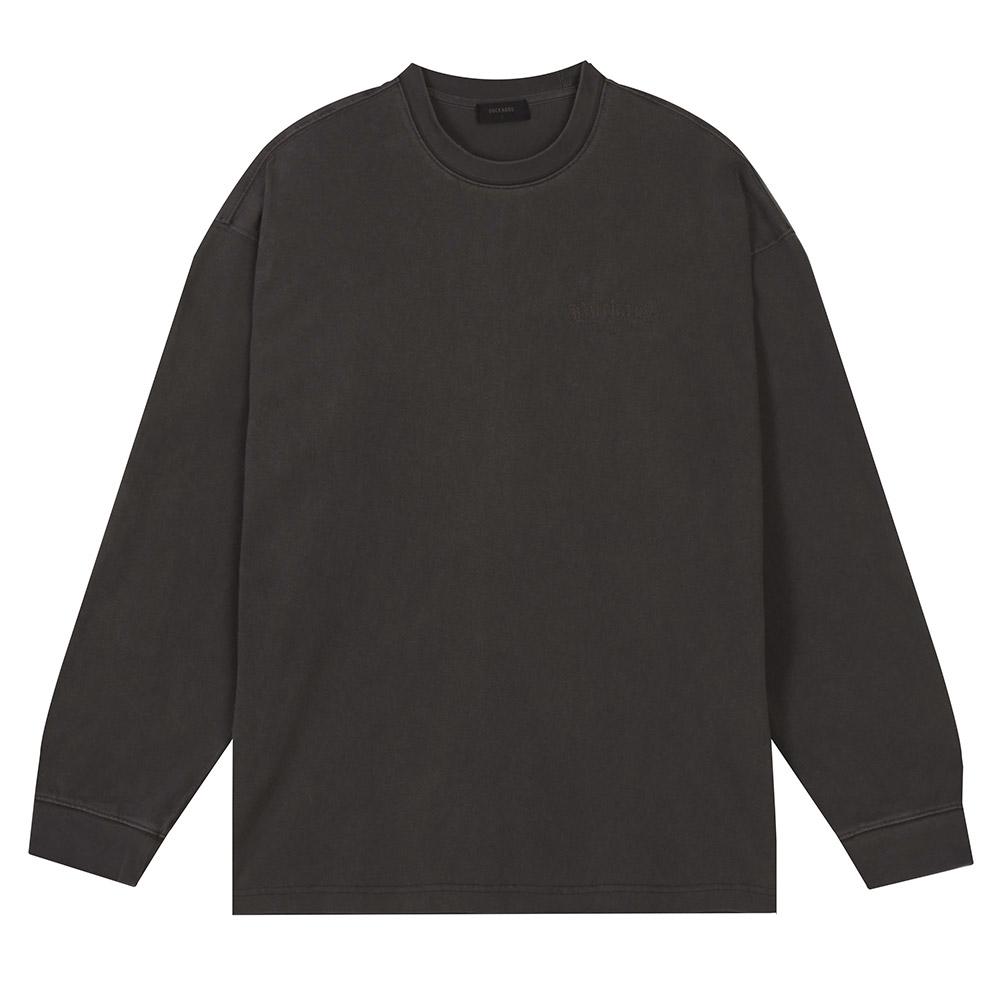 Burkeru Single Pig-Dyed Oversized Long Sleeve Tee In Charcoal Gray Charcoal Grey_M
