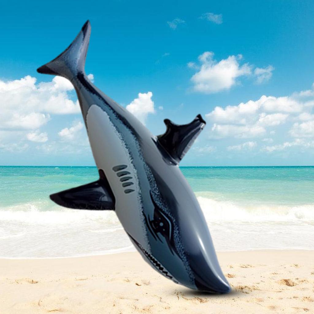 2PCS Inflatable Shark Float Cartoon Pool Raft for Kids Garden Water Pool Toy Foldable Leakproof Child Beach Play Favor