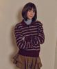 MELLY&ROSE Soft Stripe Polo Knit (310253)_Brown