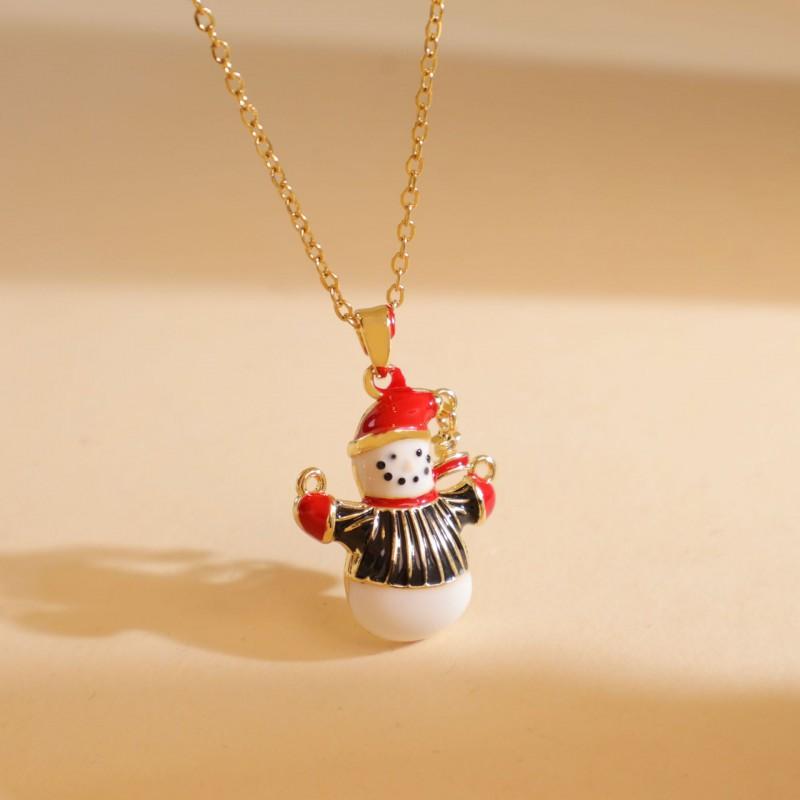 Christmas Necklace Women Titanium Steel Festive Design Trendy Accessory