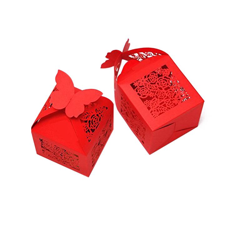 Party Favor Boxes for Bridal Shower Anniverary Wedding Party Favor Red Gdeal 100Pcs Butterfly Wedding Favor Box Candy Box Gift Box