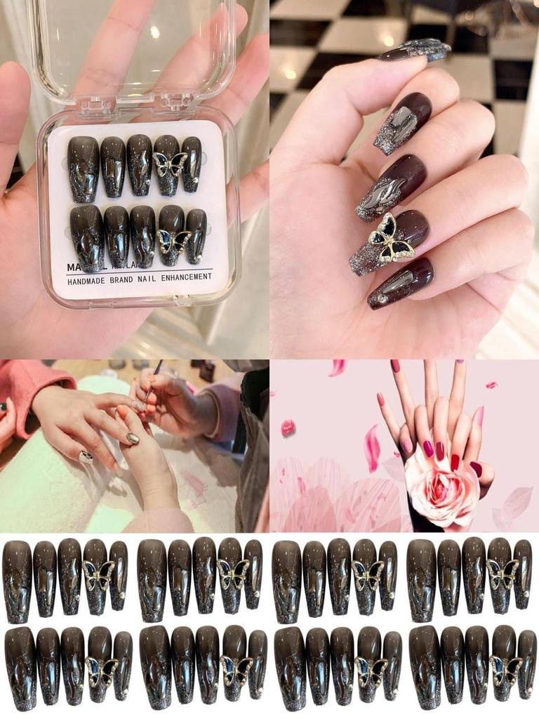 Handmade Butterfly Nail Sticker Wholesale Ice-clear Long-wearing Sparkling Diamond