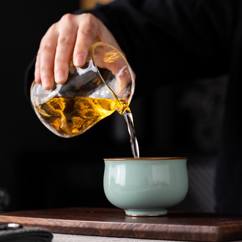 Sky Blue Ru Porcelain Gongfu Tea Master Cup - Personal Tea Tasting Set