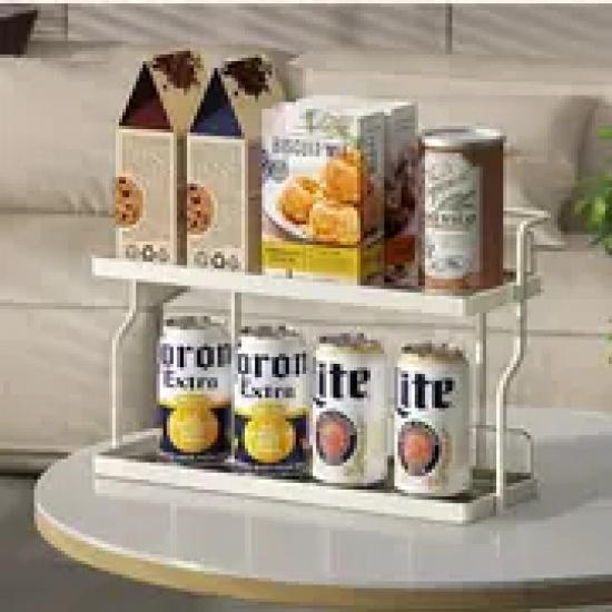 Acrylic Kitchen Spice Rack 2-Layer Countertop Organizer Versatile Storage Rack for Condiments and Herbs Home Kitchen Essentials