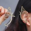 Antique Gold Color Elf Ear Clip Korean Style Ear Cuff Retro Single Side Earrings  Girls Gift