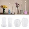 2pcs Taper Candle Holder Silicone Mold 3D Round Candlestick Castings Mould Ornament Gypsum Concrete Resin Molds Decors