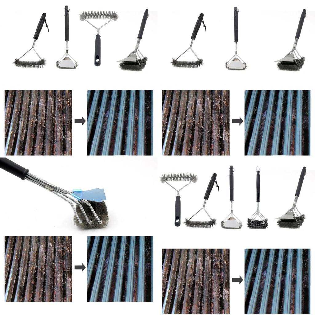 Wire Brush Spatula Long Handle Stainless Steel Brush For Wash Grill Oven Mesh