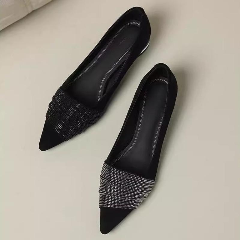 Neue 2026 Spitz zulaufende flache Büroschuhe Segelschuhe einfarbig gestrickte Slip-on-Schuhe lässige Ballerinas Schuhe Damen Loafer Zapatos De Mujer