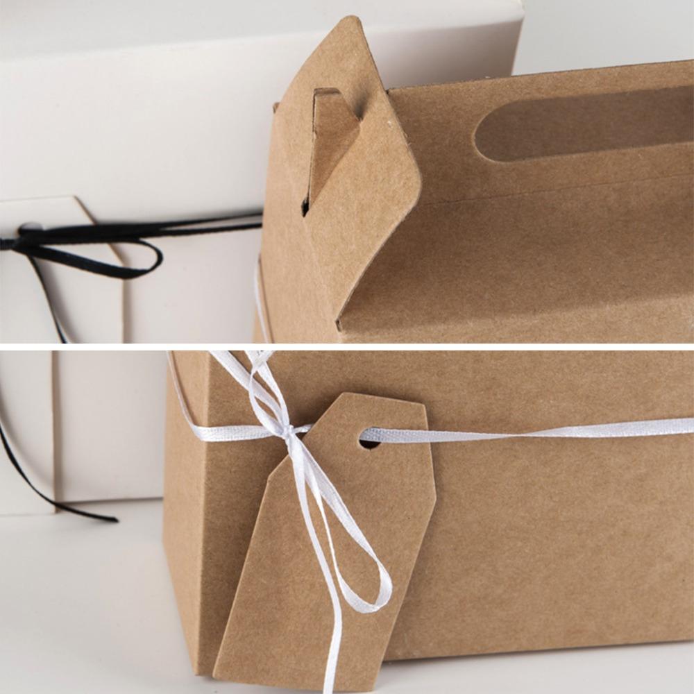 50pcs Kraft Paper Party Favor Boxes Gable Boxes with Rope and Tag Folden Terat Boxes Gift Boxes Gift Wrap Box Storage Box