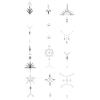 Sticker Tatuaggio Adesivo Lunga Striscia Totem Linea Dita Multi-Immagine Fiore Semplice Liscio Sole Luna Stella Schiena Vita Colonna Vertebrale