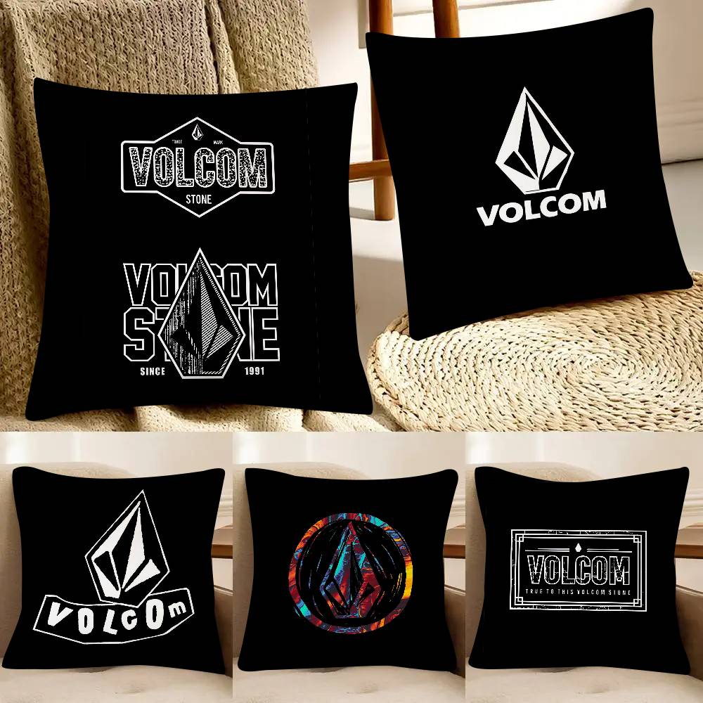 Logo Pillow Case Fashion Square Pillowcase Bedroom Sofa Room Ins V-Volcom Decoration Leisure