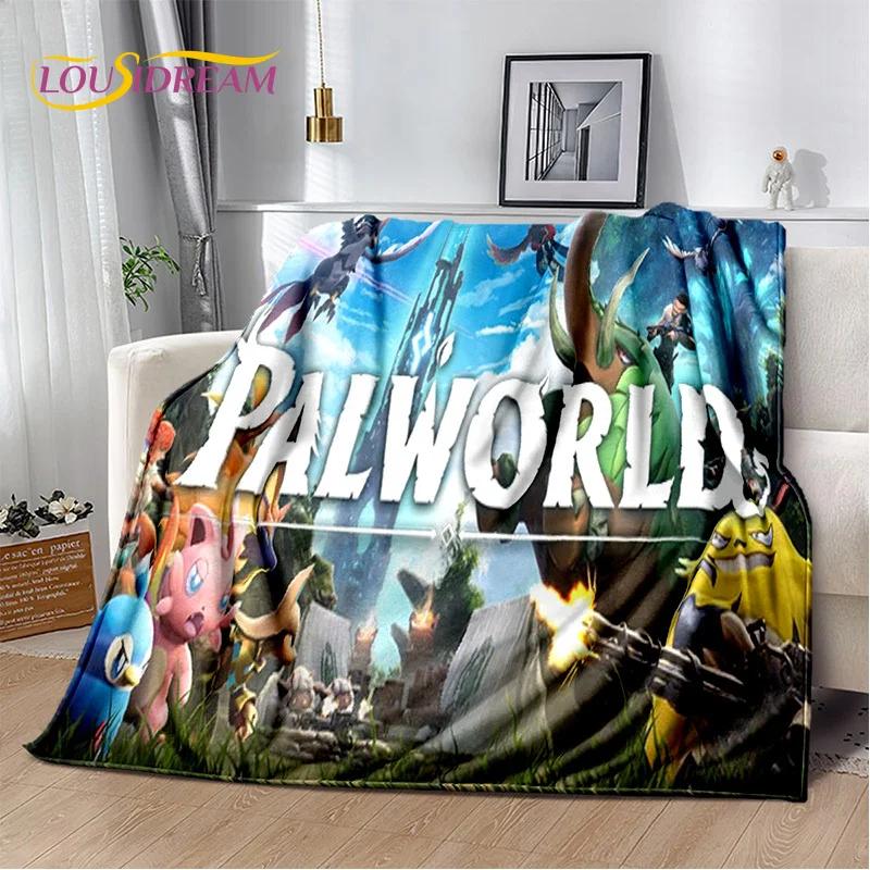 Coperta Palworld Gioco Cartone Animato 3D, Morbida Coperta Plaid per Casa Camera da Letto Letto Divano Picnic Viaggio Ufficio Coperta di Riposo Bambini
