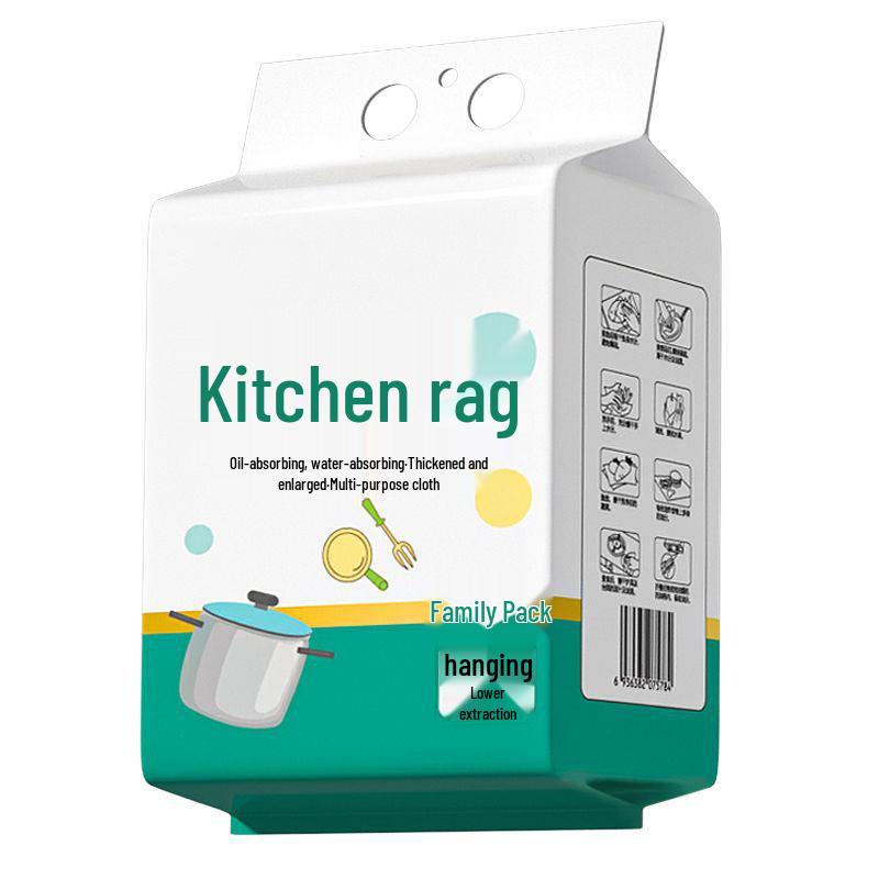 Thick Disposable Dual-Use Kitchen Towel: Oil & Water Absorbent for Dry & Wet Cleaning