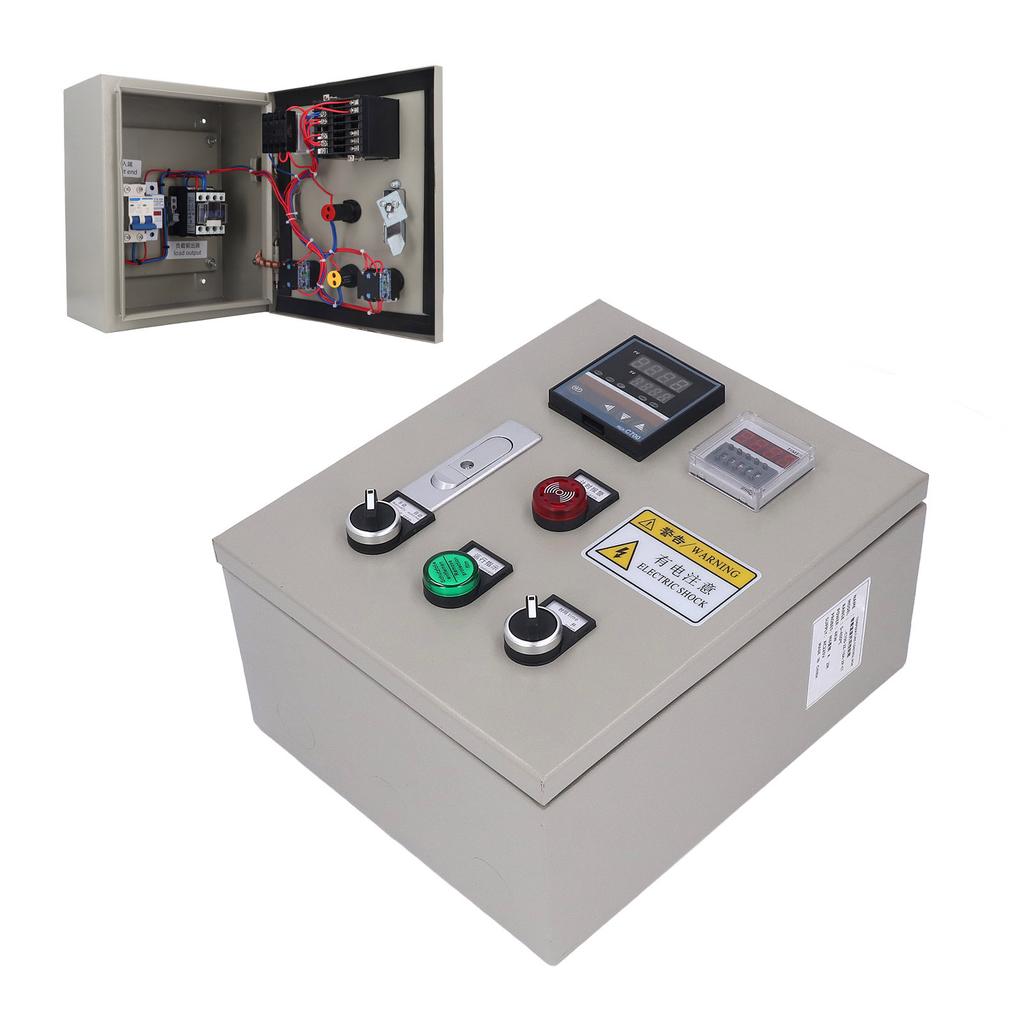 Temperaturregulator 0‑400℃ Digital Display PID-reglering med Termoelement AC 220V 4KW Temperaturreglerlåda