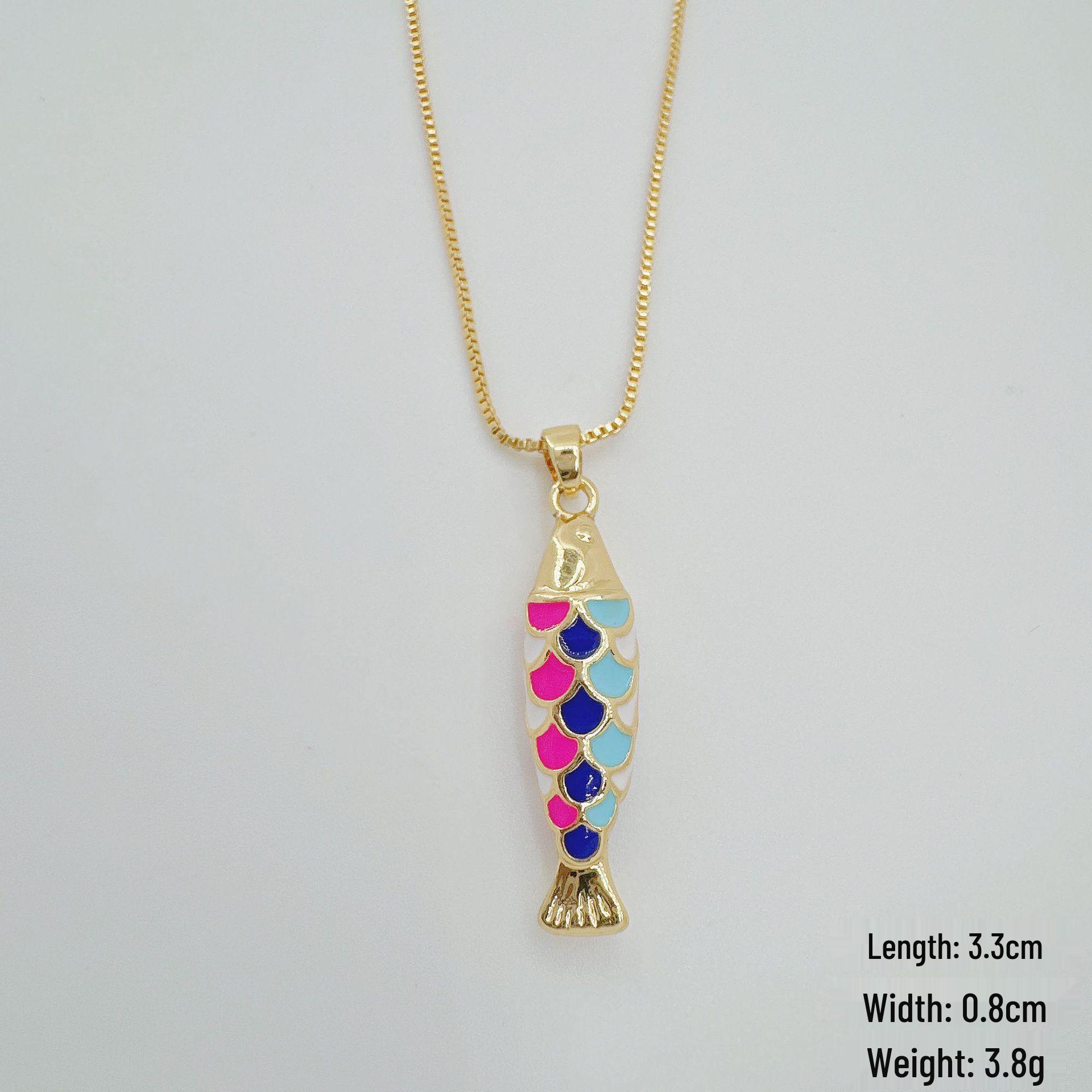 Retro Koi Fish 3D Gold-Plated Copper Necklace for Women