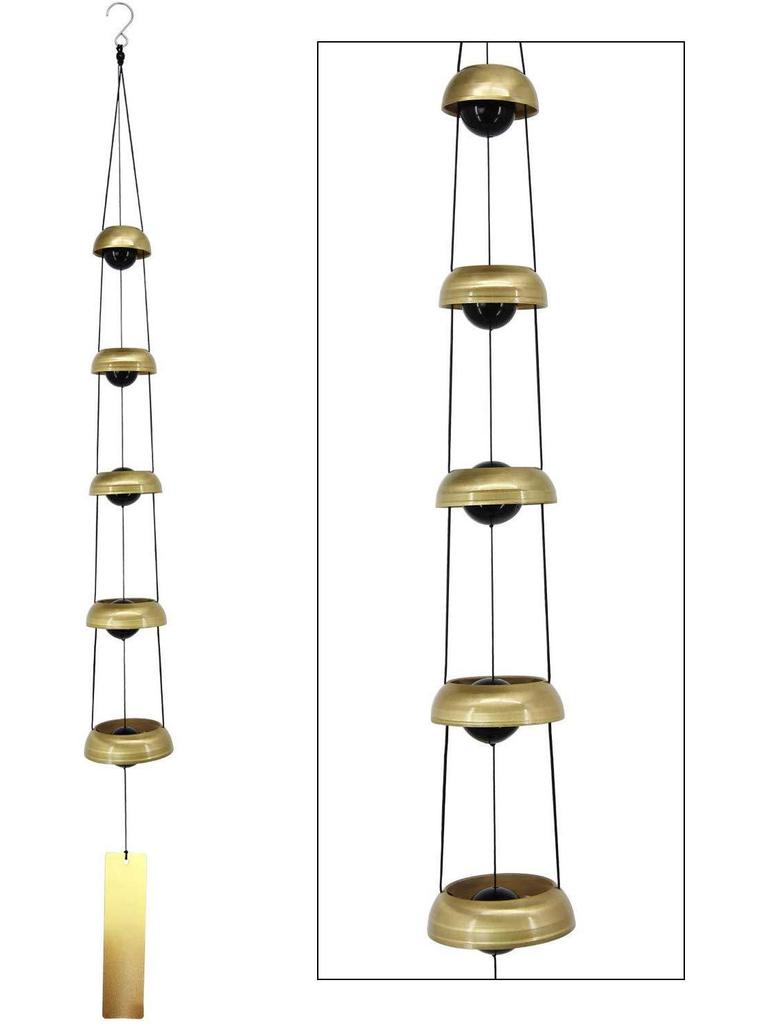 Japanische Spiralpagode Fünfstöckige Windspiele: Retro Metallornament mit klarem Klang