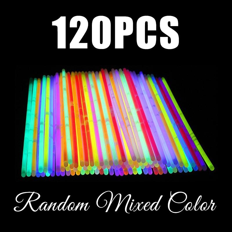 30-120PCS Assorted Color Fluorescence Sticks Glow in The Dark Luminous Stick DIY Decorations Festival Birthday Party Concert ZYF