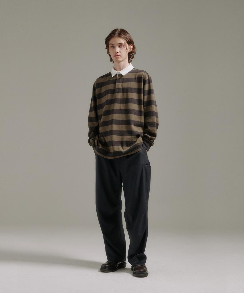 BLANKROOM Rugby Tee_Olive / Brown