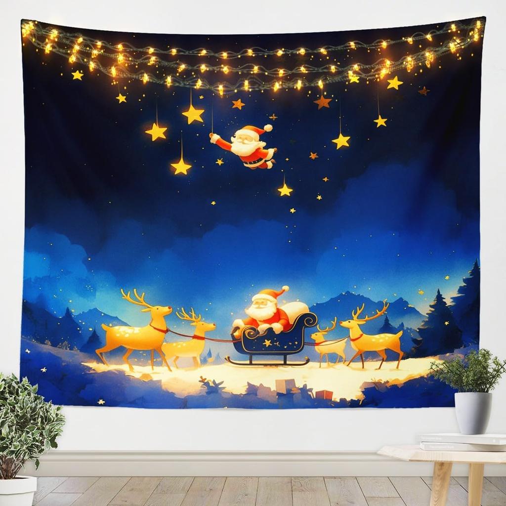 Christmas Santa Claus Wall Hanging Tapestry Ink Galaxy Wall Hanging Tree Wall Hanging Gorgeous Christmas Tree Fireplace Gifts