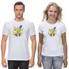 The Simpsons,Homer,Marge,Bart,Lisa Figure, Short Sleeve White-Black Men's / Women's T-Shirt L031